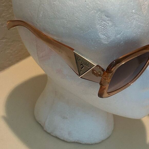 Guess Chunky Square Brown Transparent Frame Sunglasses Gradient Lenses Y2K Style main image 10